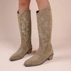 kacob womens stitch detail western cowboy boots