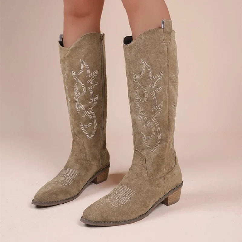 kacob womens stitch detail western cowboy boots