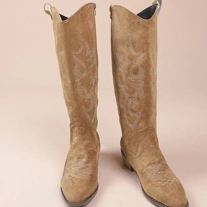 kacob womens stitch detail western cowboy boots
