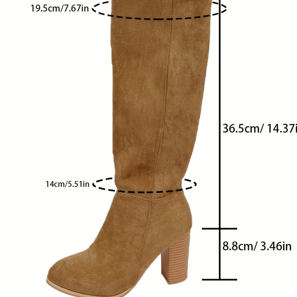 kacob womens chunky heel knee high boots