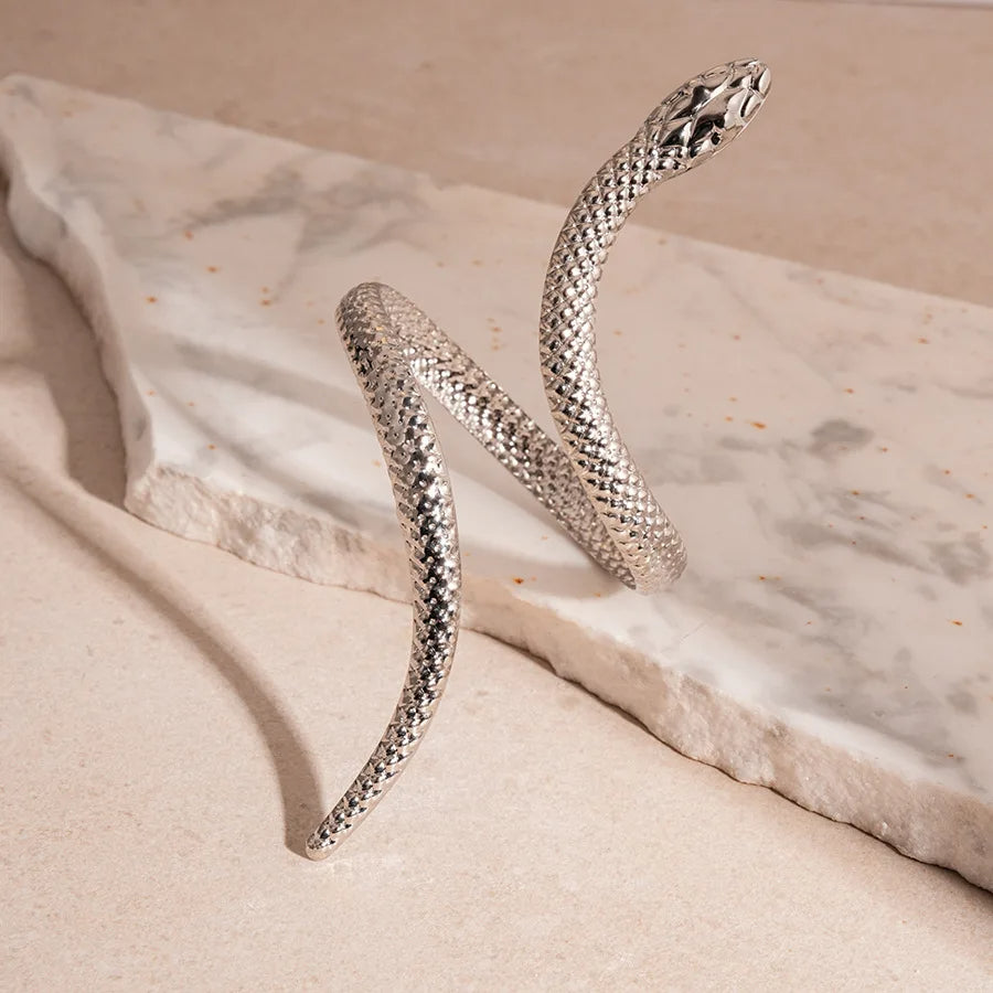 sculpted serpent cuff and ring set