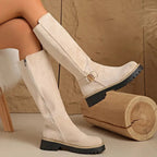 kacob womens buckle detail knee high boots