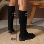 kacob womens gold button knee high boots