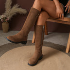 kacob womens gold button knee high boots