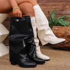 kacob womens pointed toe slouch knee high boots