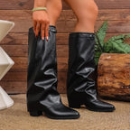 kacob womens pointed toe slouch knee high boots