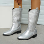 kacob womens shimmer finish western boots