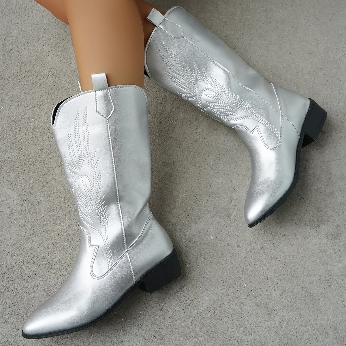 kacob womens shimmer finish western boots