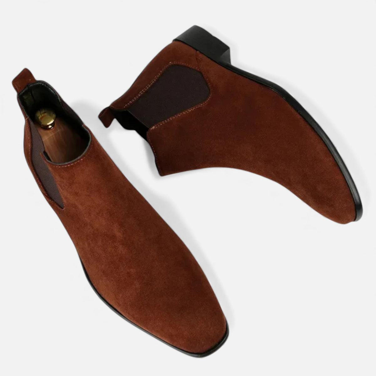 Kacob | Men's Suede Chelsea Boots Square Toe