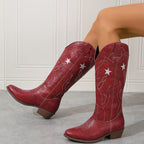 kacob womens star stitch western cowboy boots