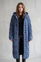 Kacob | Cable Knit Hooded Longline Cardigan