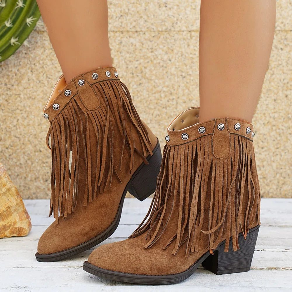 kacob womens layered fringe western boots