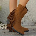 kacob womens layered fringe western boots
