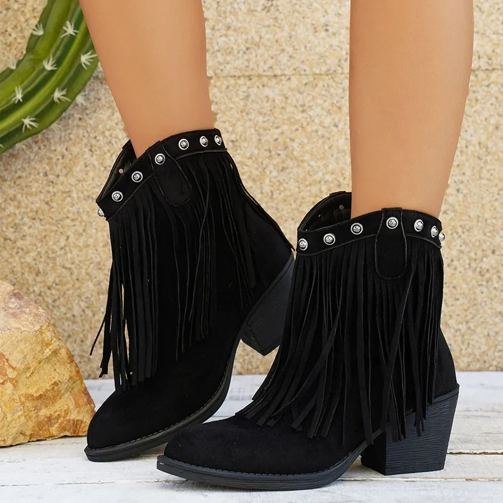 kacob womens layered fringe western boots