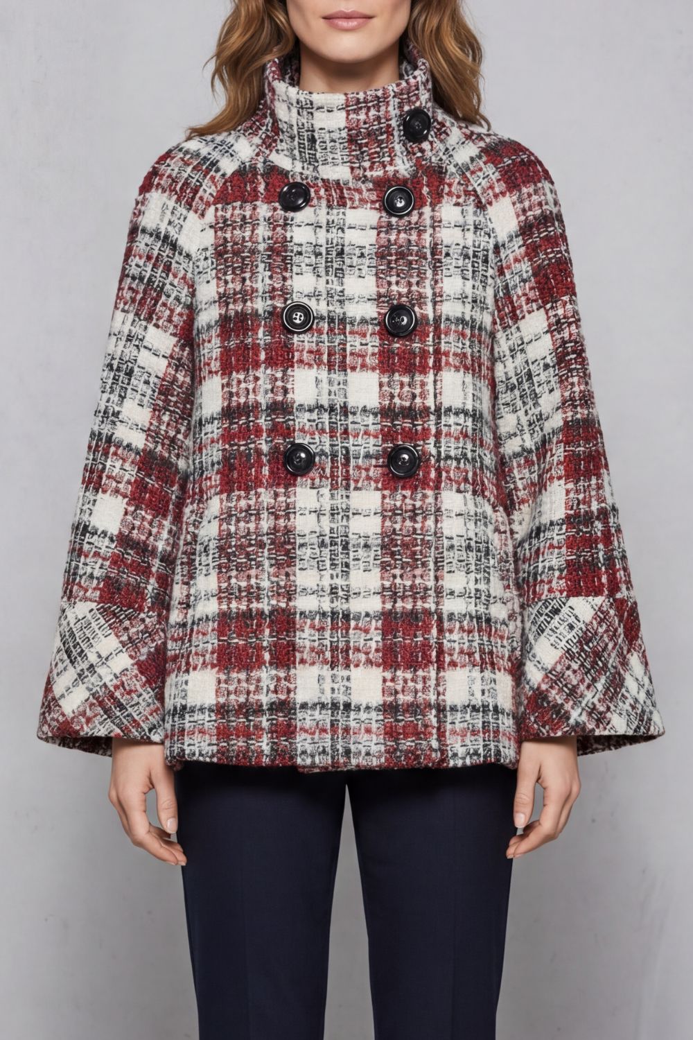 Kacob | Check Wool Cape Coat