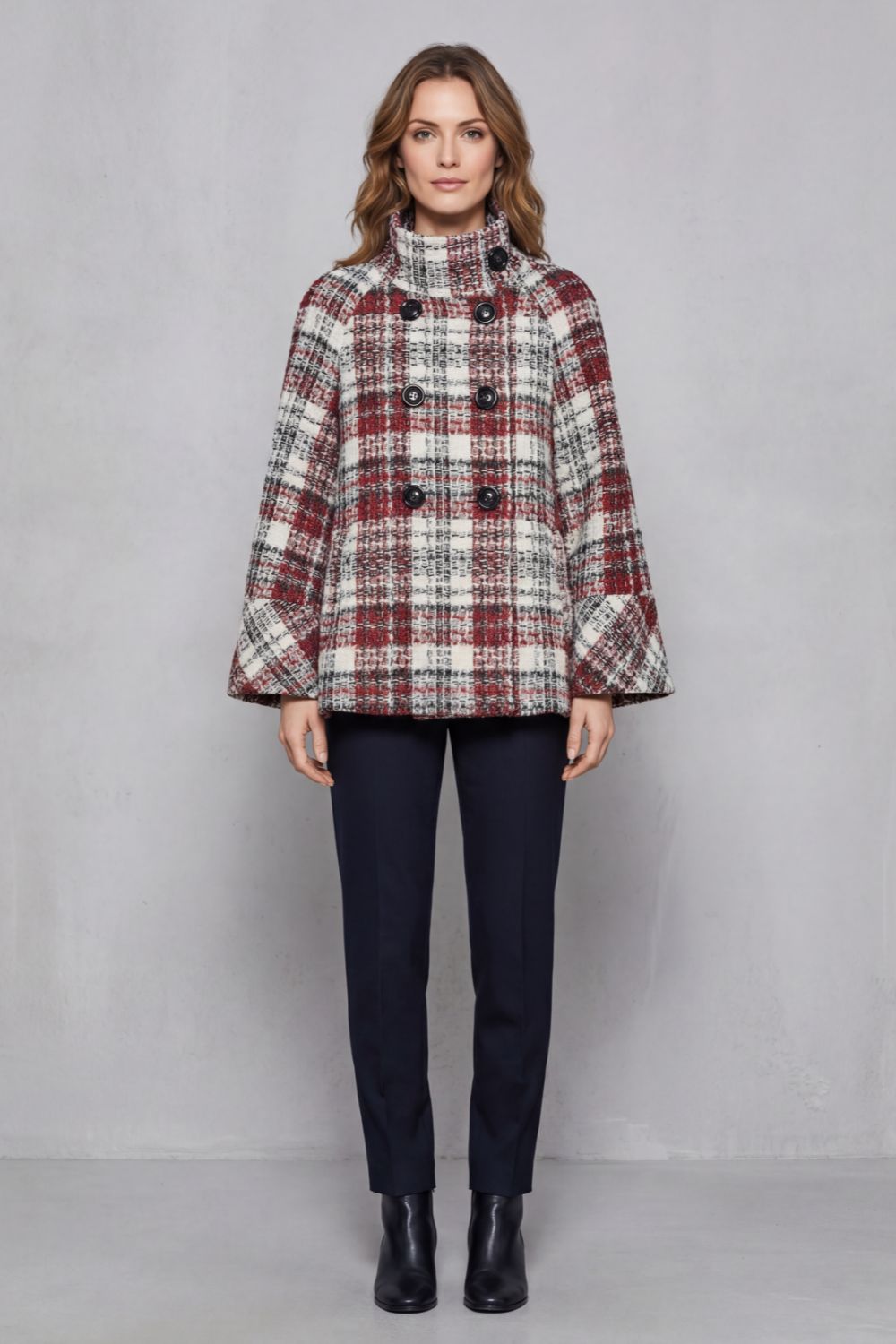 Kacob | Check Wool Cape Coat