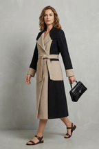 Kacob | Contrast Panel Wool Overcoat