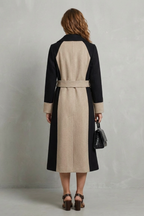 Kacob | Contrast Panel Wool Overcoat