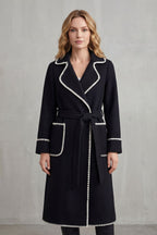 Kacob | Contrast Trim Longline Belted Coat
