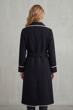 Kacob | Contrast Trim Longline Belted Coat