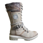 kacob womens knit cuff lace up winter boots