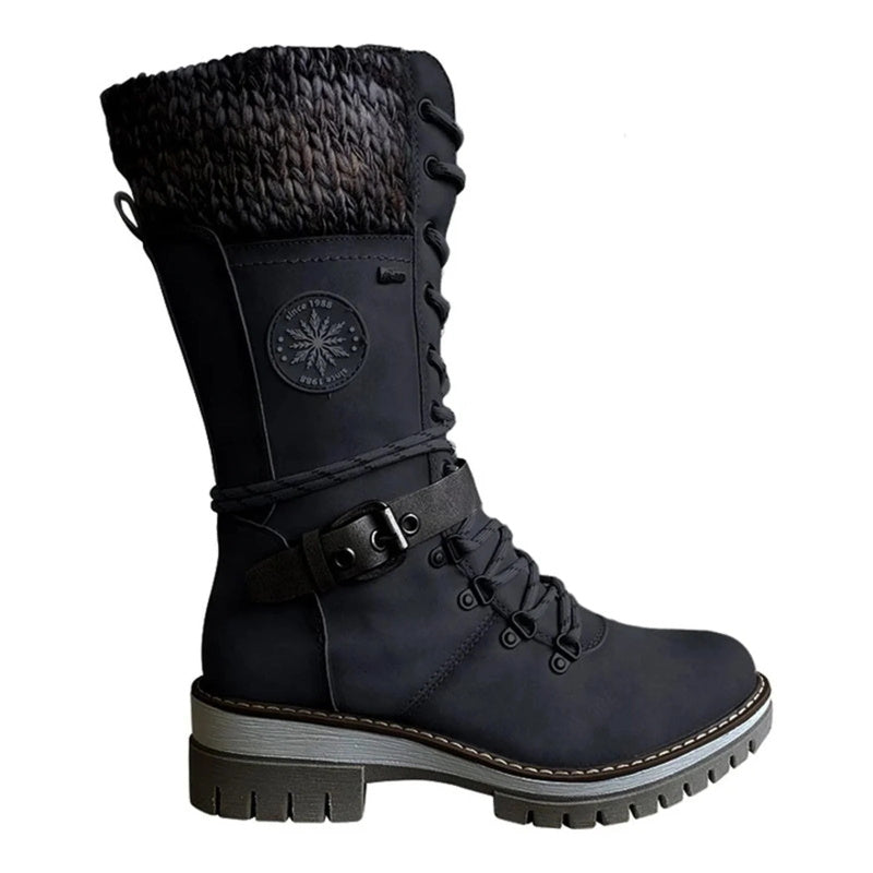 kacob womens knit cuff lace up winter boots