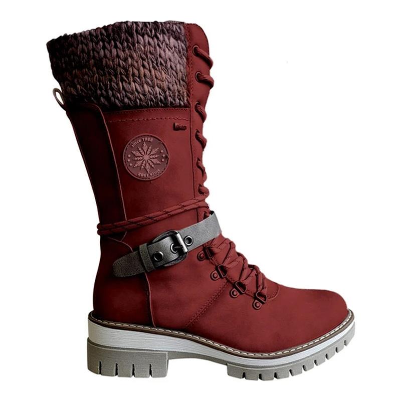 kacob womens knit cuff lace up winter boots