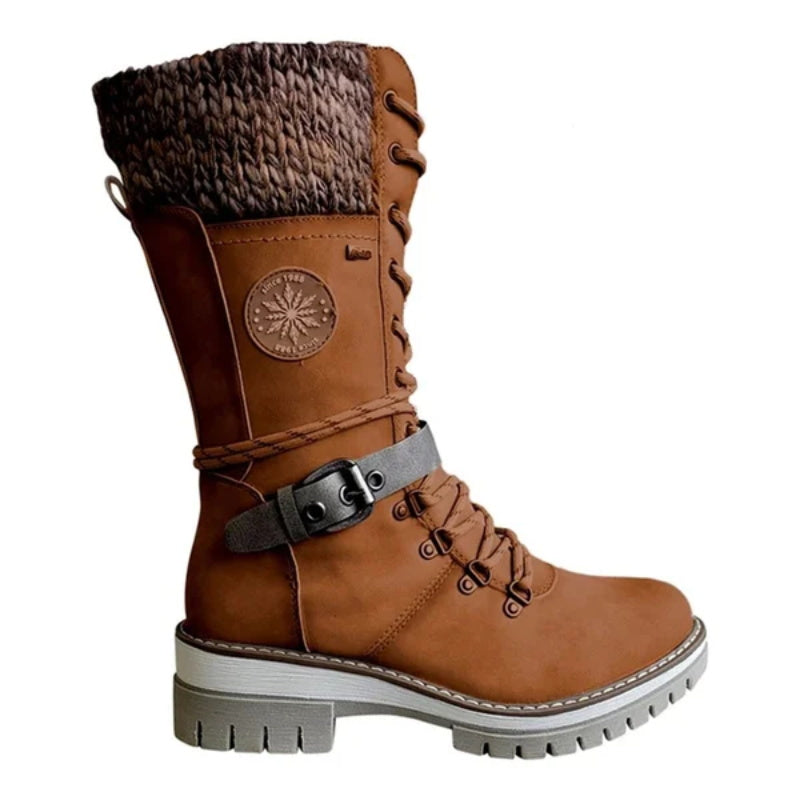 kacob womens knit cuff lace up winter boots