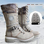 kacob womens knit cuff lace up winter boots
