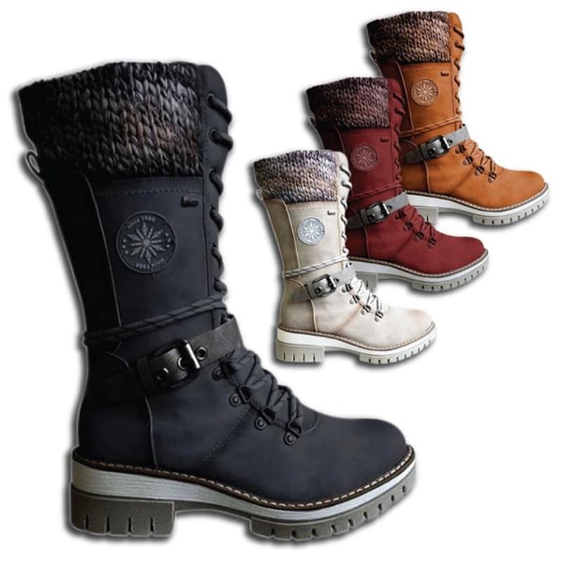 kacob womens knit cuff lace up winter boots