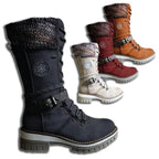 kacob womens knit cuff lace up winter boots