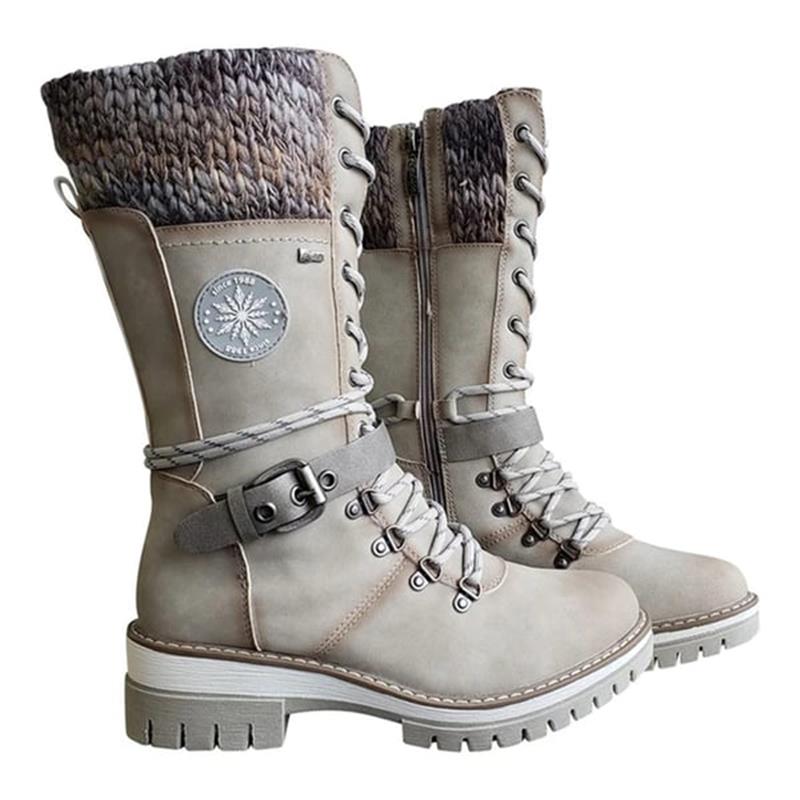 kacob womens knit cuff lace up winter boots