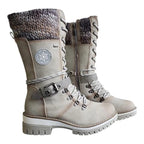 kacob womens knit cuff lace up winter boots