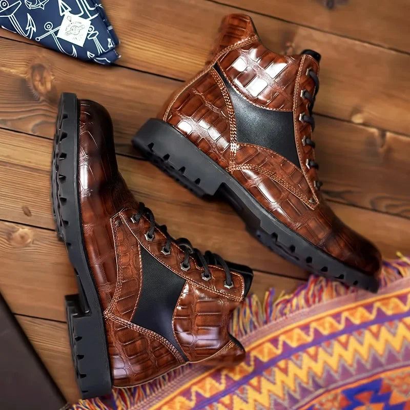 Dante – Handmade Men Crocodile Leather Boots