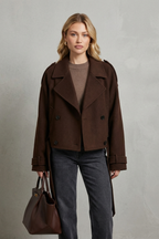 Kacob | Double-Breasted Cropped Wool Coat