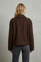 Kacob | Double-Breasted Cropped Wool Coat
