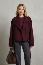 Kacob | Double-Breasted Cropped Wool Coat