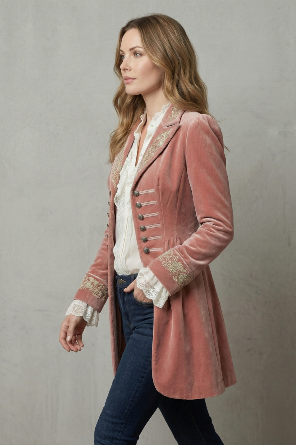 Kacob | Embroidered Vintage Longline Coat