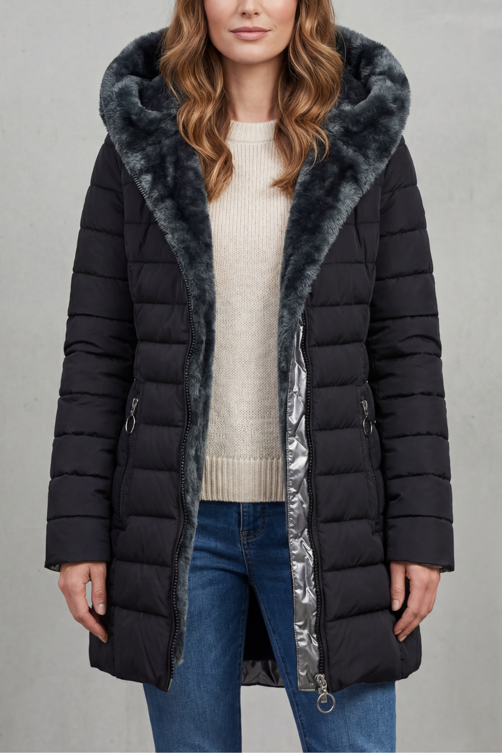 Kacob | Faux Fur Lined Hooded Parka Coat