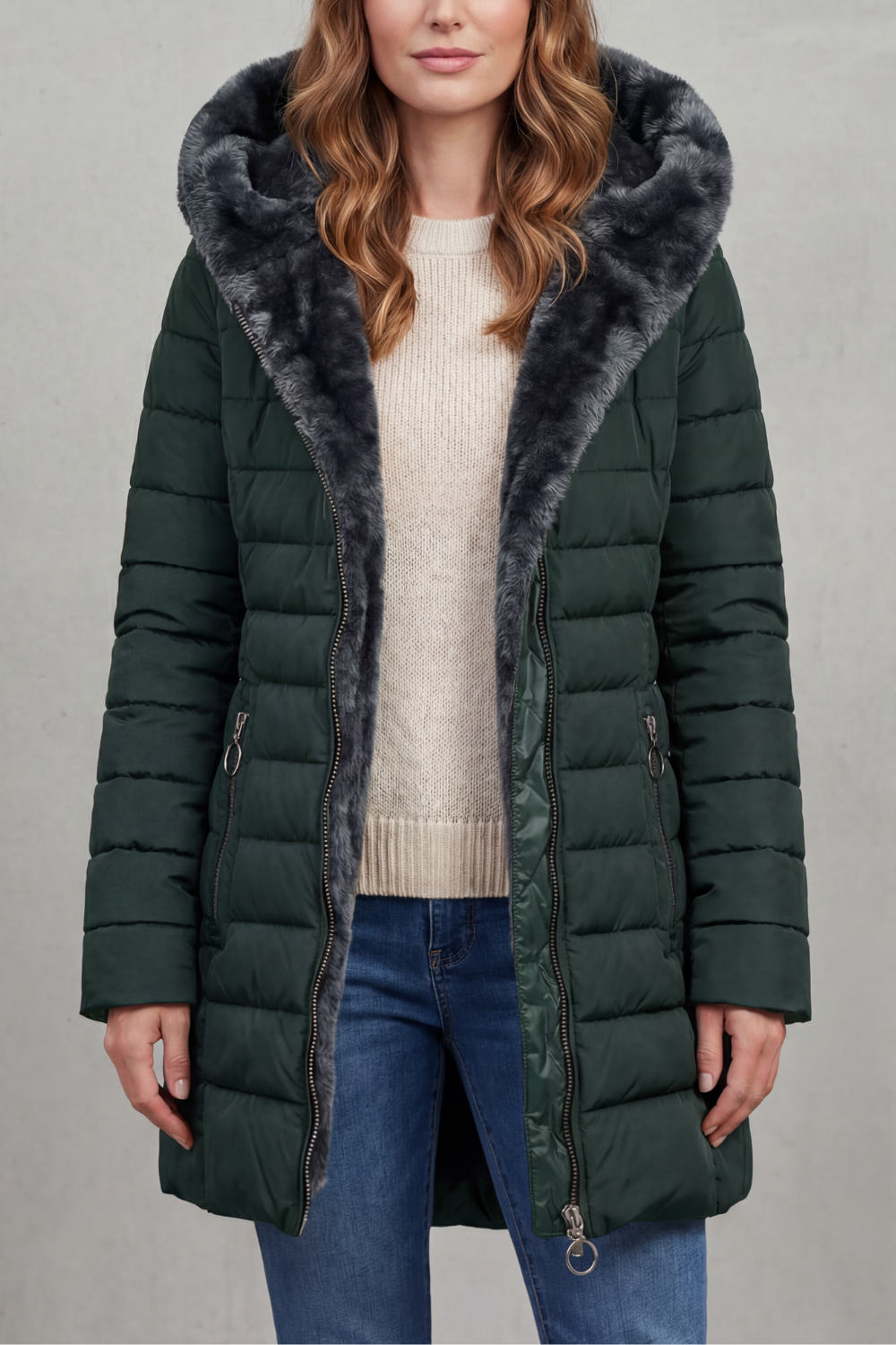Kacob | Faux Fur Lined Hooded Parka Coat