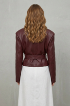 Kacob | Faux Leather Belted Blazer