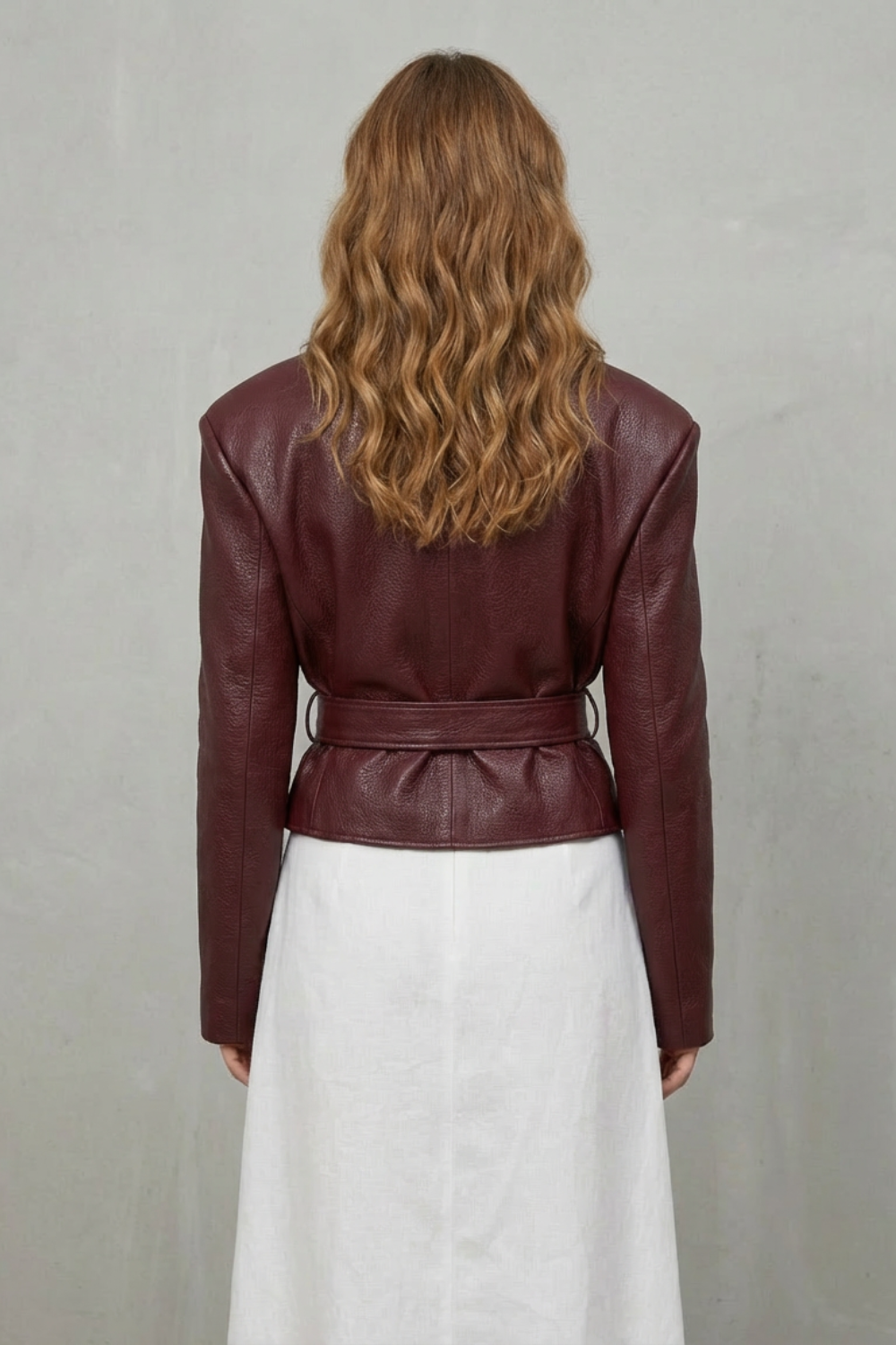 Kacob | Faux Leather Belted Blazer