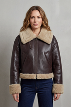 Kacob | Fleece Cropped Aviator Jacket