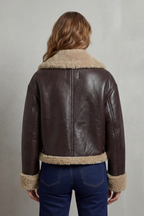 Kacob | Fleece Cropped Aviator Jacket