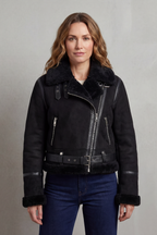 Kacob | Fleece Cropped Aviator Jacket