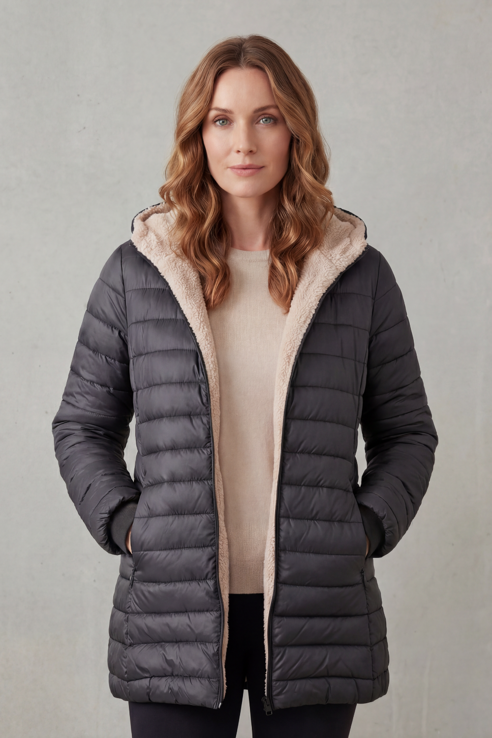 Kacob | Fleece Lined Hooded Puffer Jacket