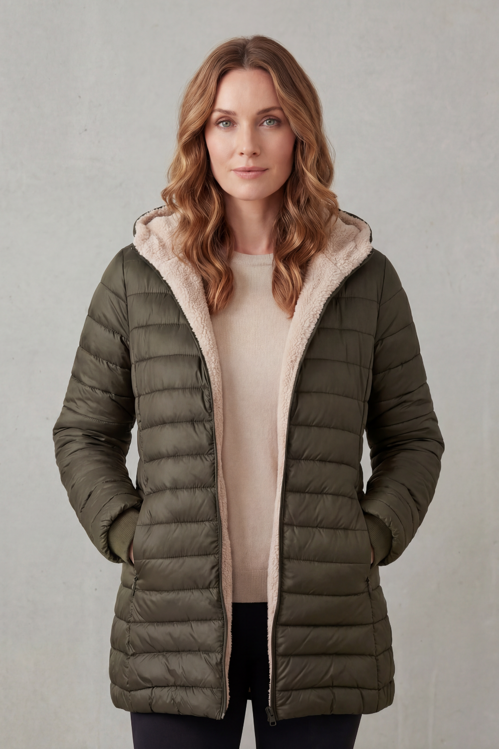 Kacob | Fleece Lined Hooded Puffer Jacket