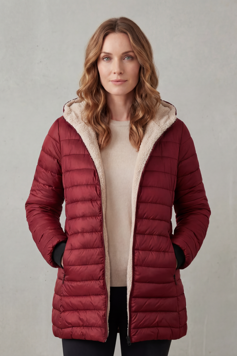 Kacob | Fleece Lined Hooded Puffer Jacket