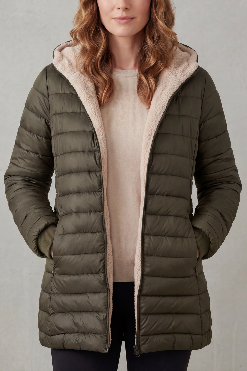 Kacob | Fleece Lined Hooded Puffer Jacket
