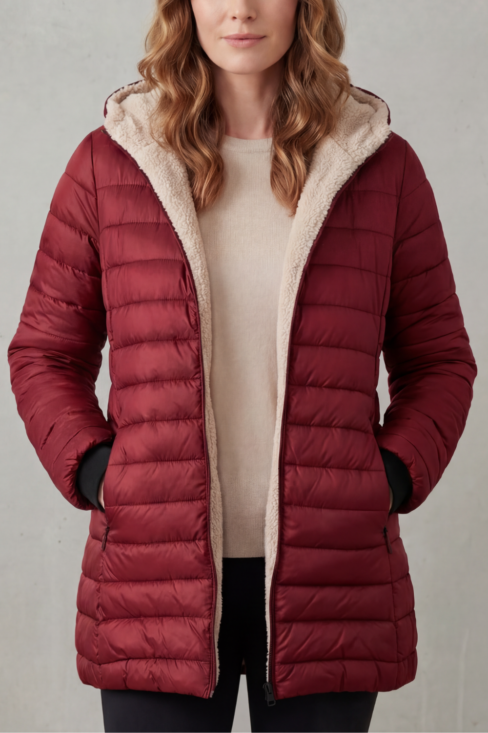 Kacob | Fleece Lined Hooded Puffer Jacket